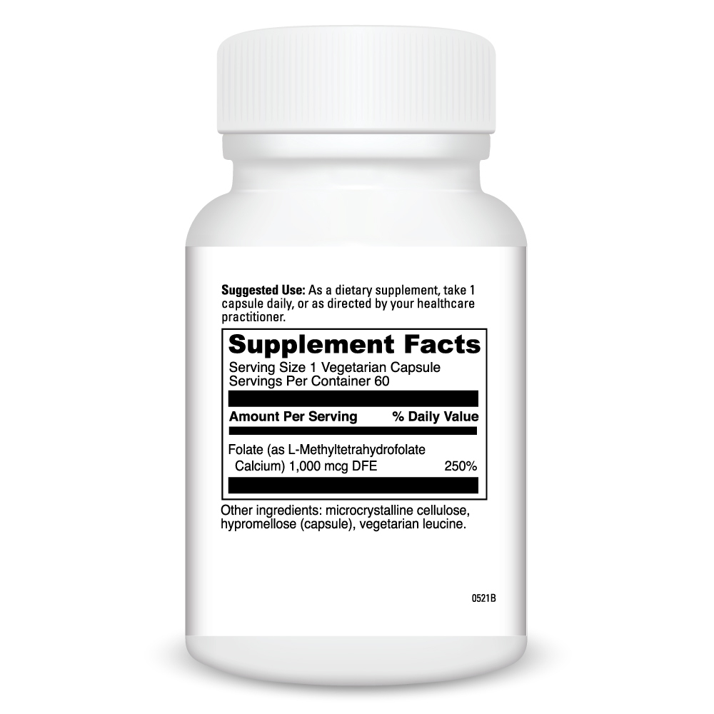 5 MTHF 1 Mg Supplement Facts Label