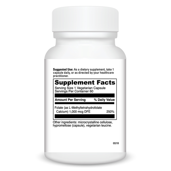 5 MTHF 1 Mg Supplement Facts Label