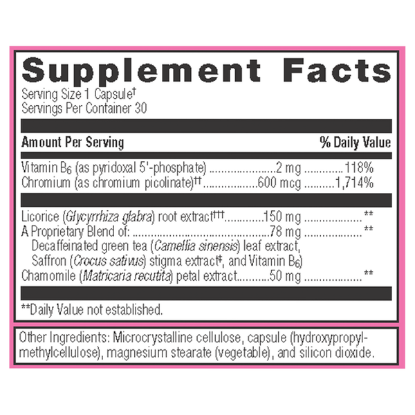 HerWellness™ Naturally Balanced Supplement Facts Label