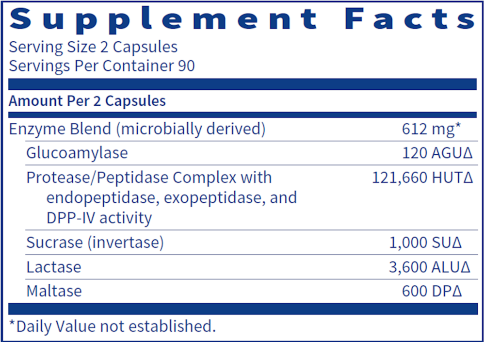 THER-BIOTIC SIBB-zymes Supplement Facts Label