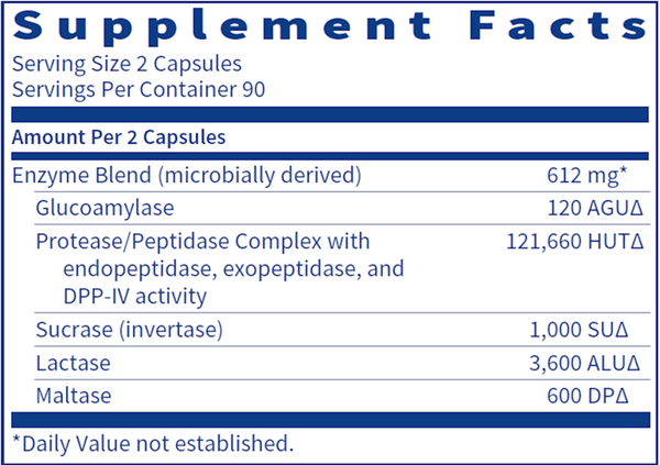 THER-BIOTIC SIBB-zymes Supplement Facts Label