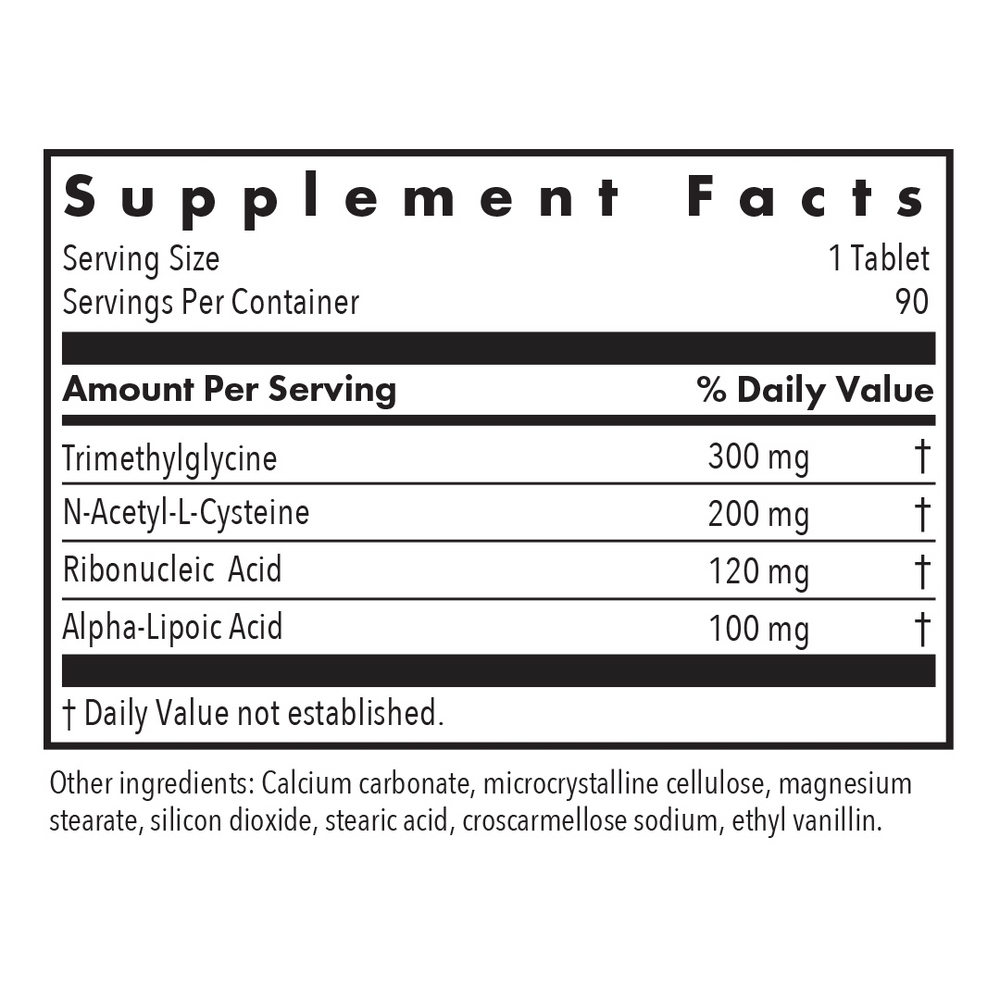 NAC Enhanced Supplement Facts Label