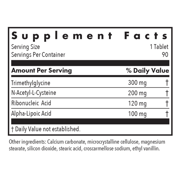 NAC Enhanced Supplement Facts Label