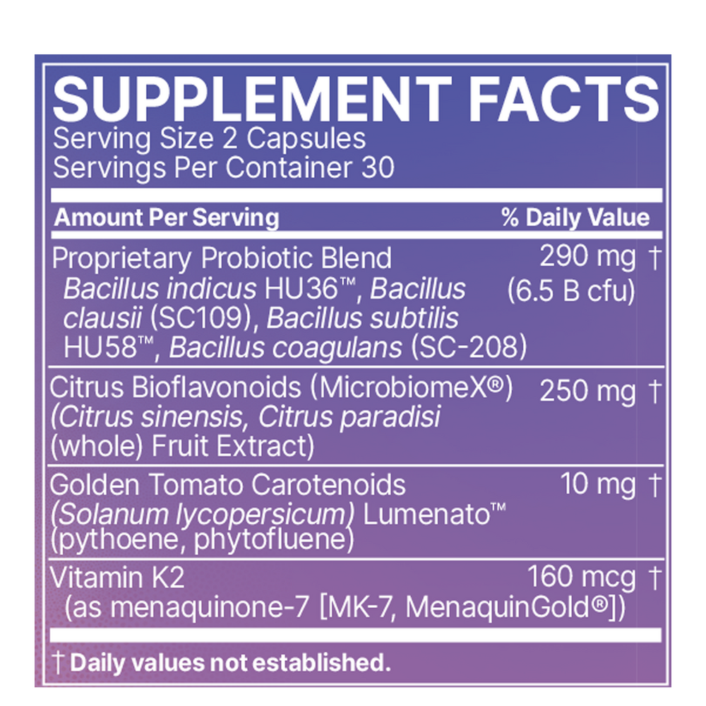 SereneSkin Supplement Facts Label