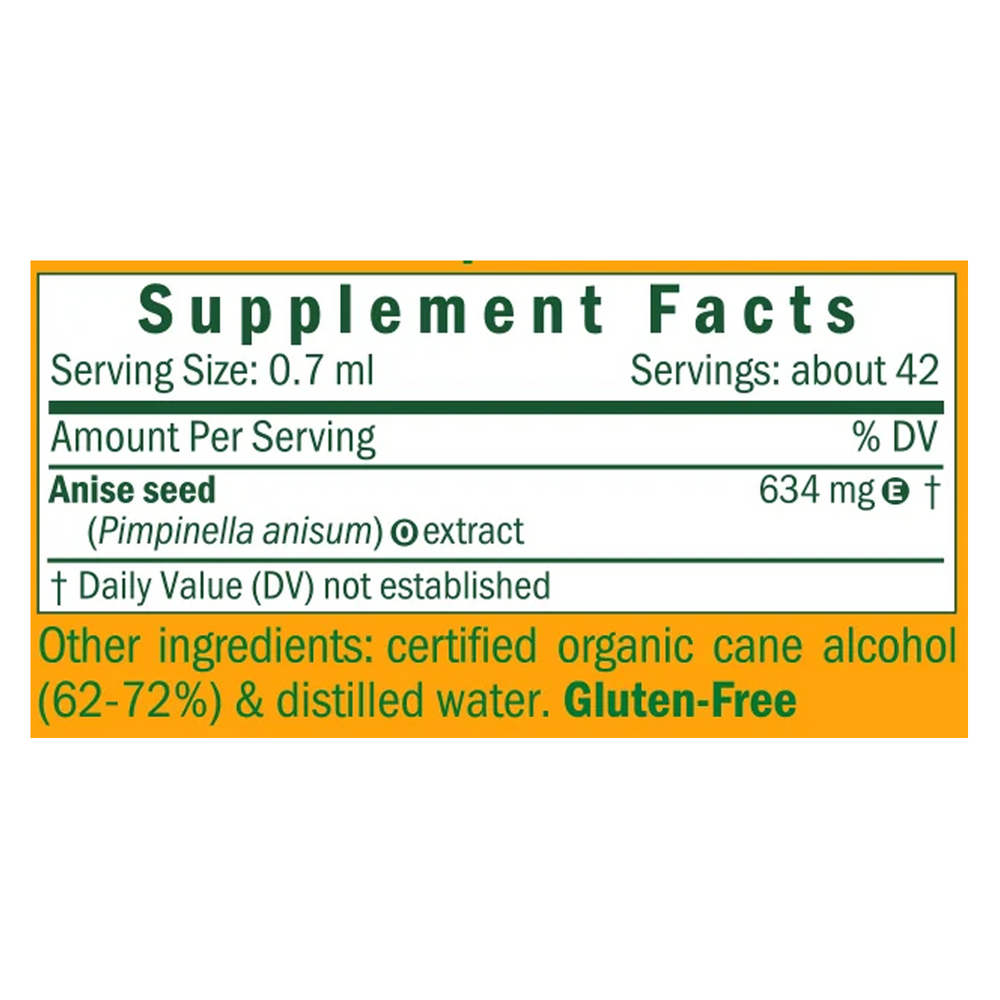 Anise (Pimpinella anisum) Supplement Facts Label