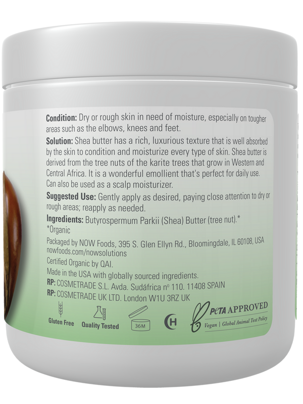 Organic Shea Butter Supplement Facts Label
