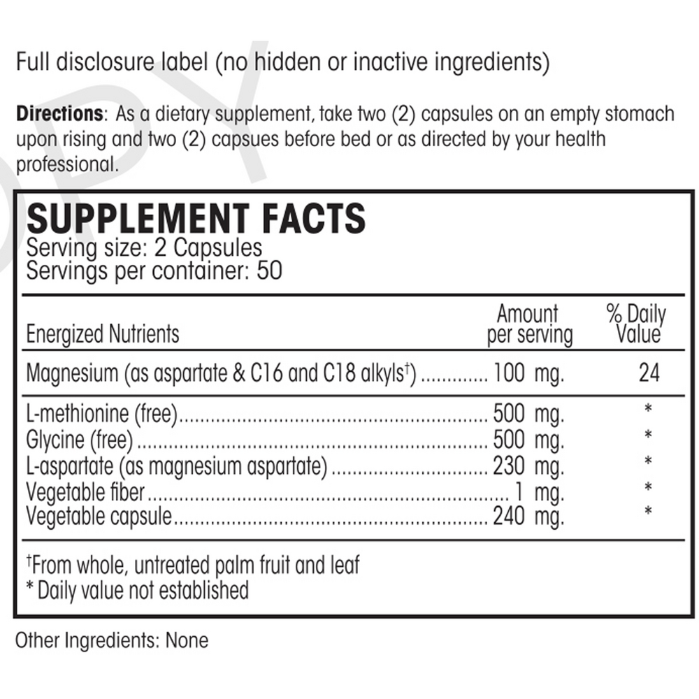 Mood Guard Supplement Facts Label
