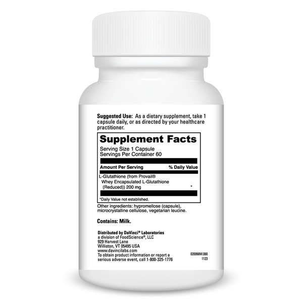 Glutathione Bright Supplement Facts Label