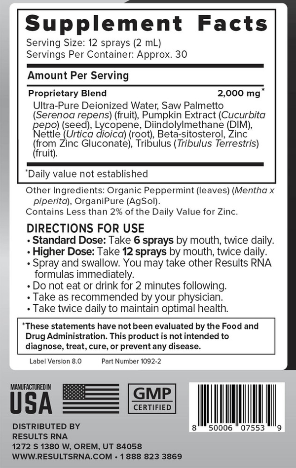 ACP Prostate Extra Strength Supplement Facts Label