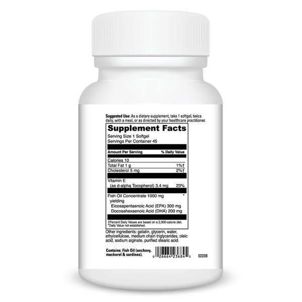 Omega 3 1000 Supplement Facts Label