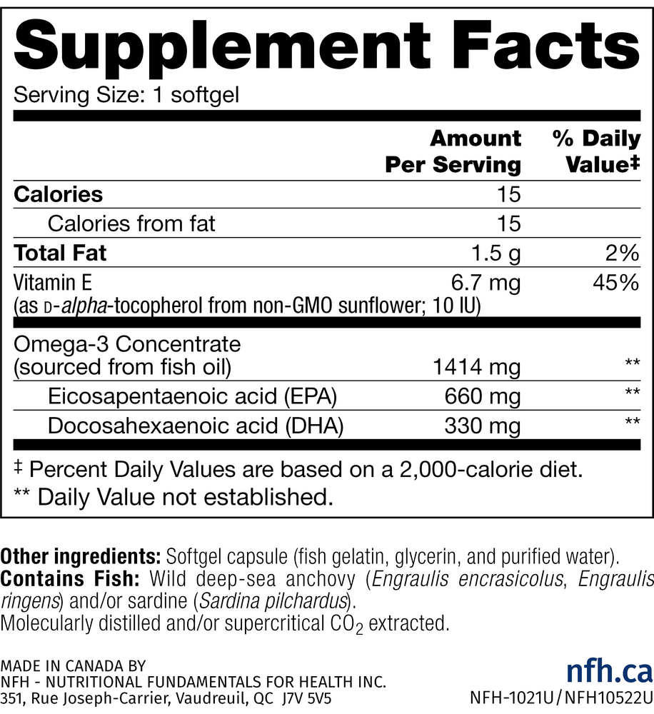 Trident SAP 66:33 Supplement Facts Label