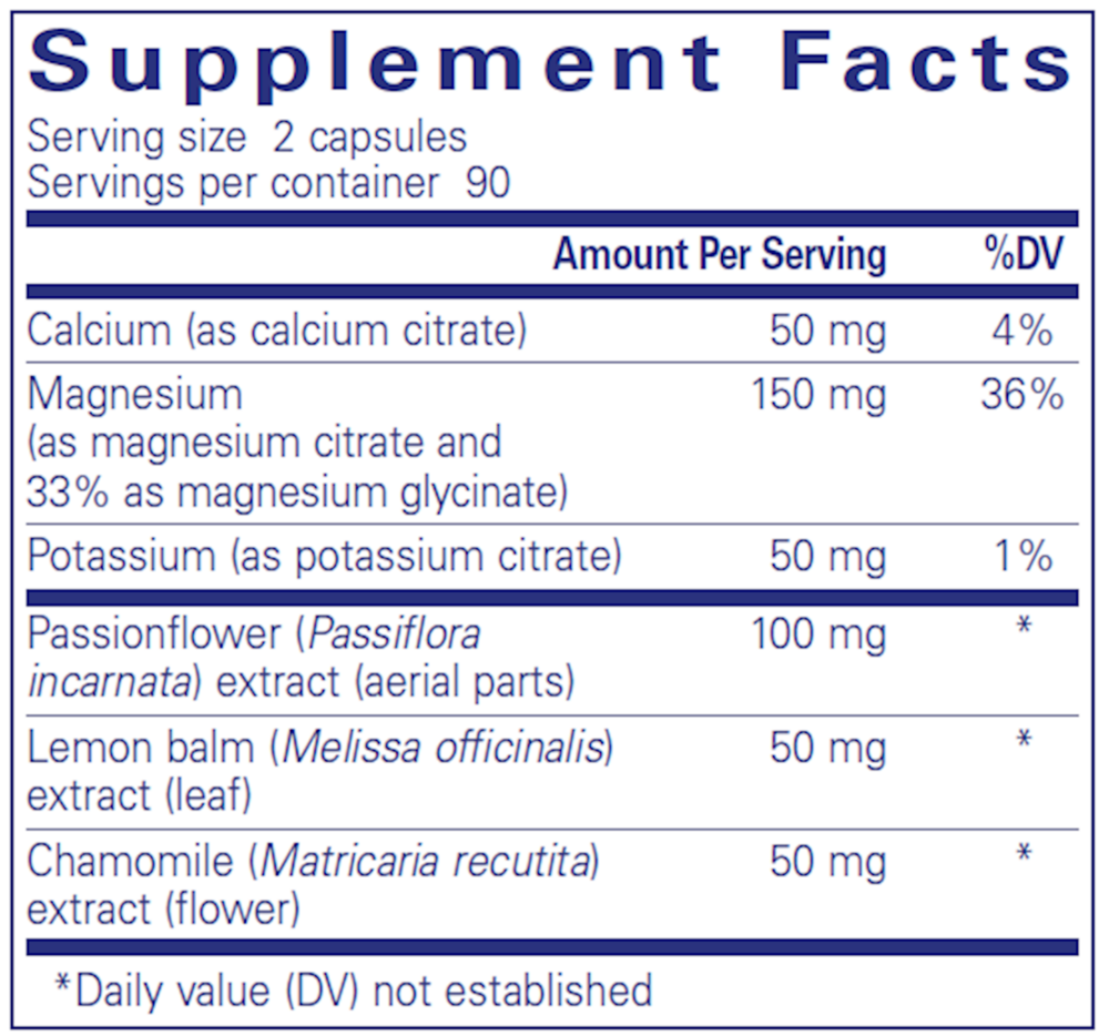 Muscle Cramp/Tension Formula 180's Supplement Facts Label