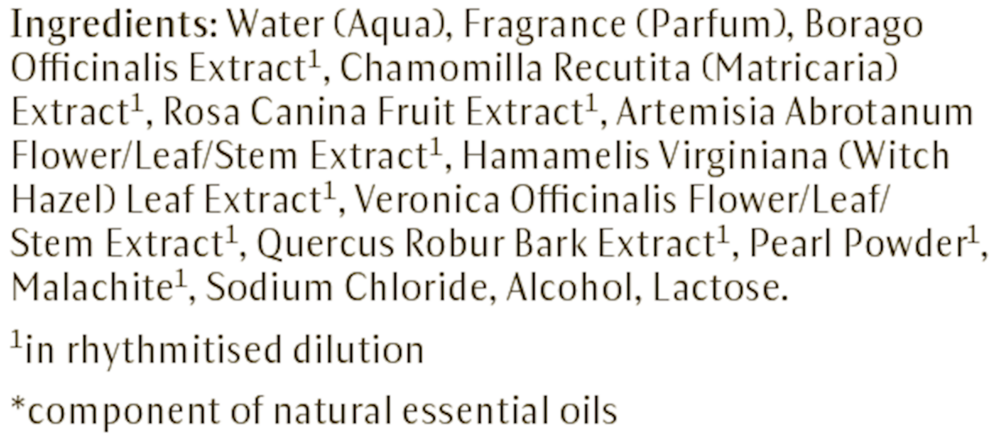 Sensitive Care Conditioner Supplement Facts Label