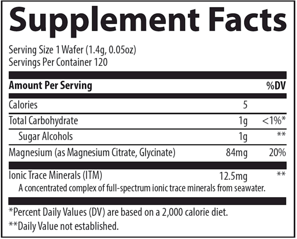 Magnesium Chewable Supplement Facts Label