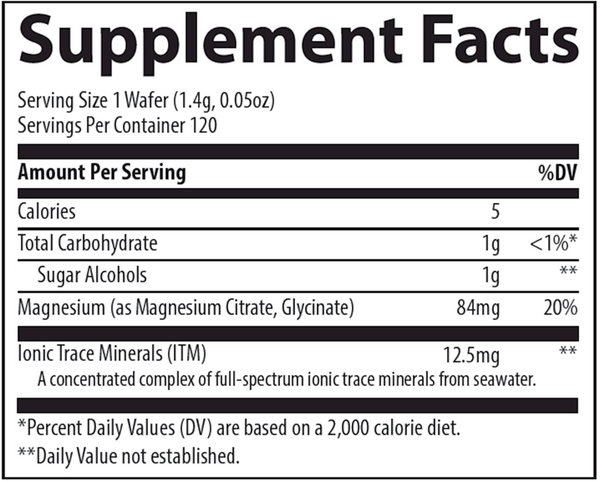Magnesium Chewable Supplement Facts Label