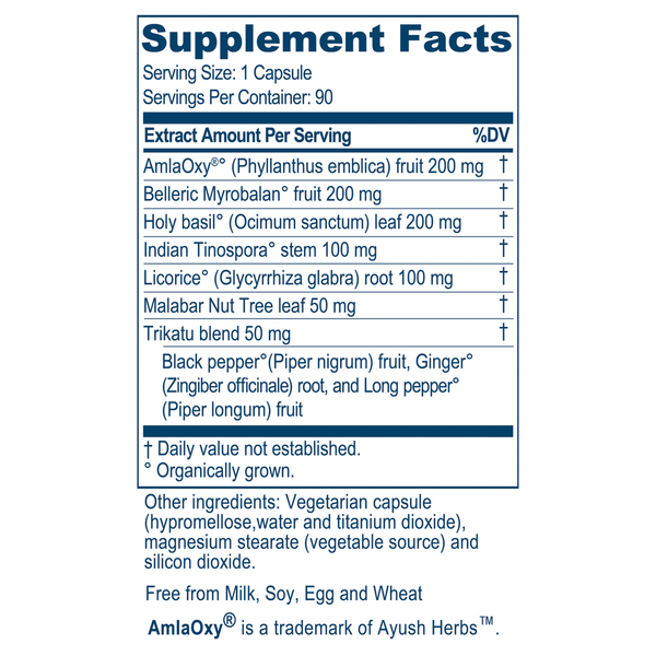 Flucomune Supplement Facts Label