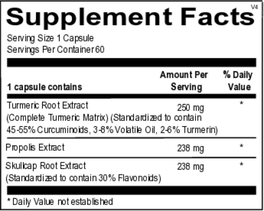 Inflamma-bLOX Supplement Facts Label