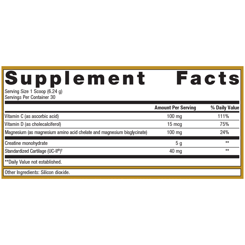 StayStrong+ Joint & Muscle Powder Supplement Facts Label