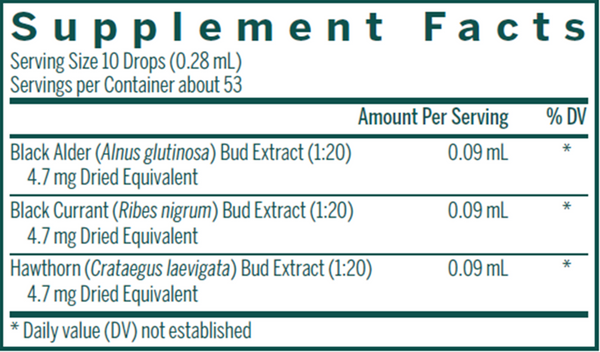 Trauma-gen Supplement Facts Label