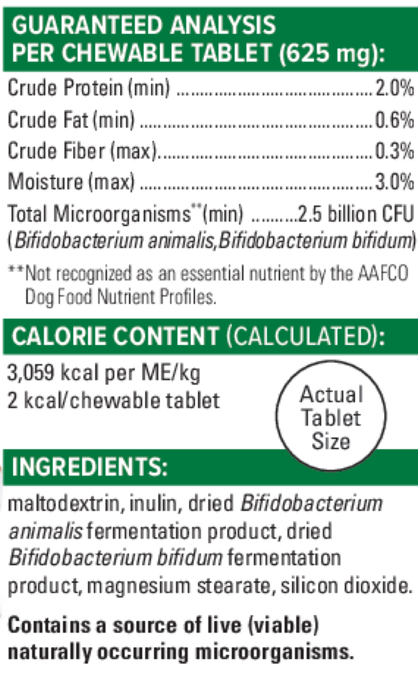 Probiotic Daily Supplement Facts Label