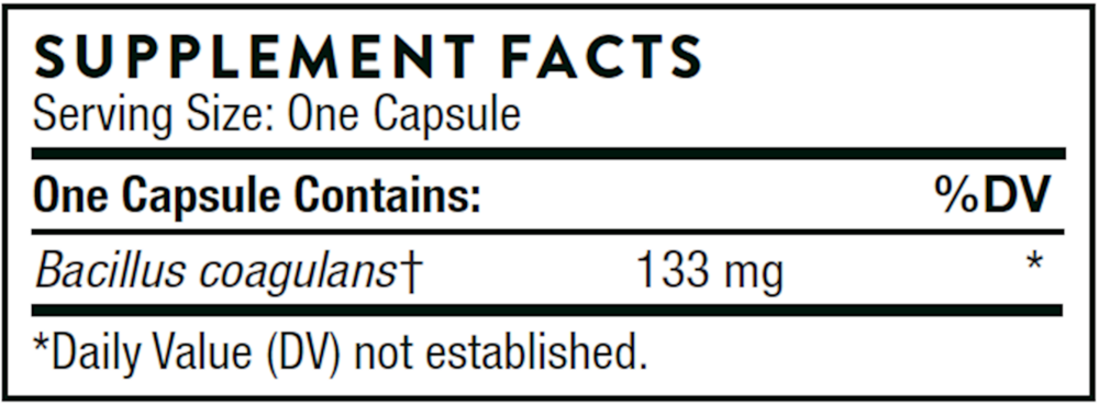 Bacillus Coagulans Supplement Facts Label