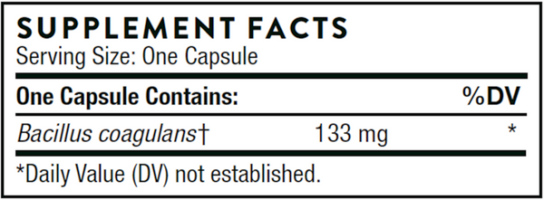 Bacillus Coagulans Supplement Facts Label