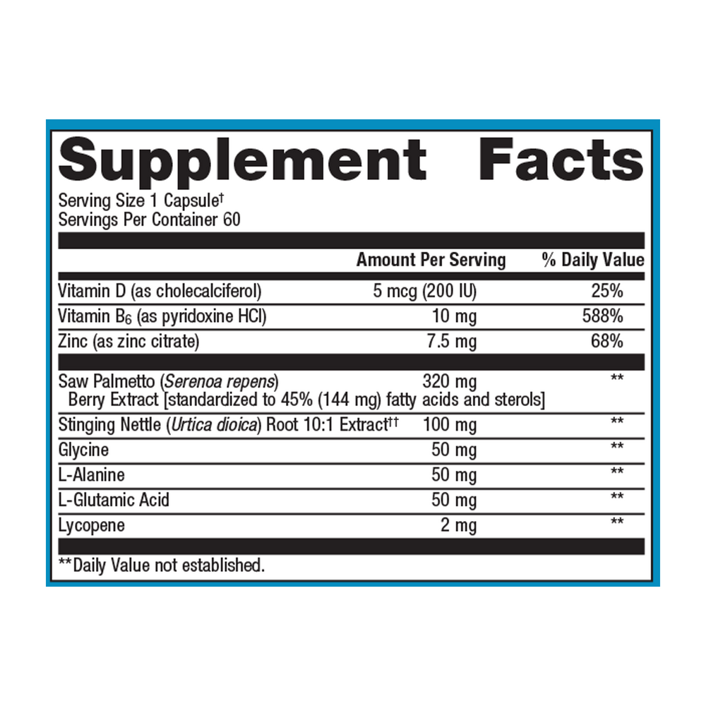 Concentrated Ultra Prostagen Supplement Facts Label