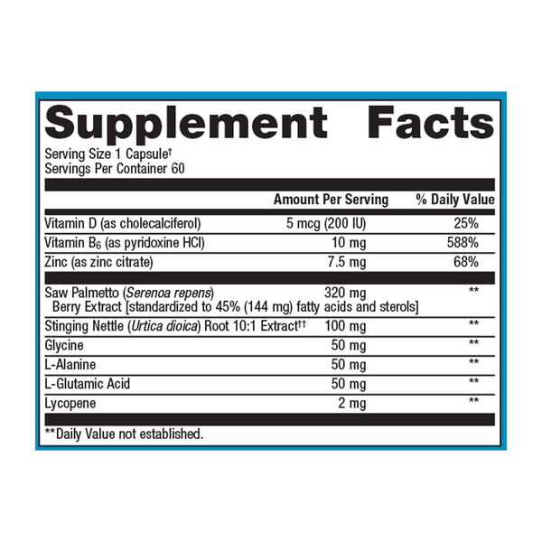 Concentrated Ultra Prostagen Supplement Facts Label