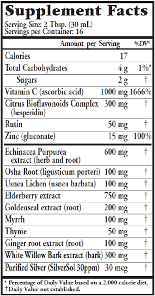 ACF Immune Support Supplement Facts Label