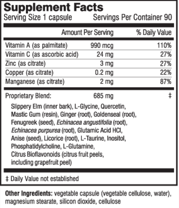 Inner Healing Supplement Facts Label