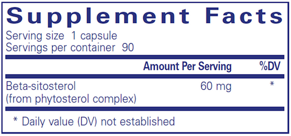 Beta-Sitosterol Supplement Facts Label