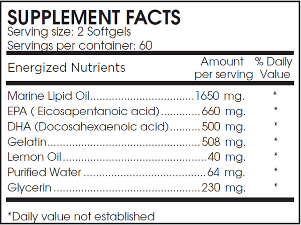 EPA/DHA Guard Supplement Facts Label