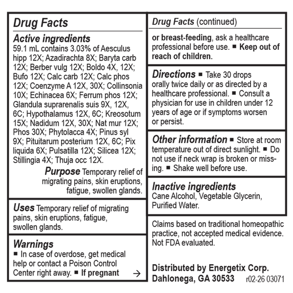 Lymph-Tone II Supplement Facts Label