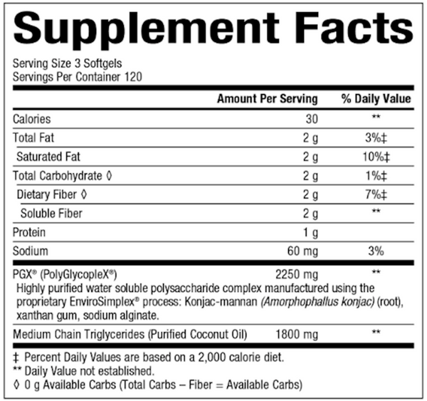PGX Daily Ultra Matrix 360 Count Supplement Facts Label