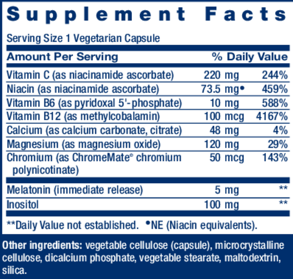 Quiet Sleep Melatonin Supplement Facts Label