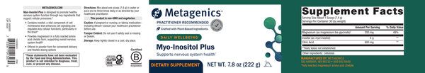 Myo-Inositol Plus (Formerly known as Cenitol) Supplement Facts Label