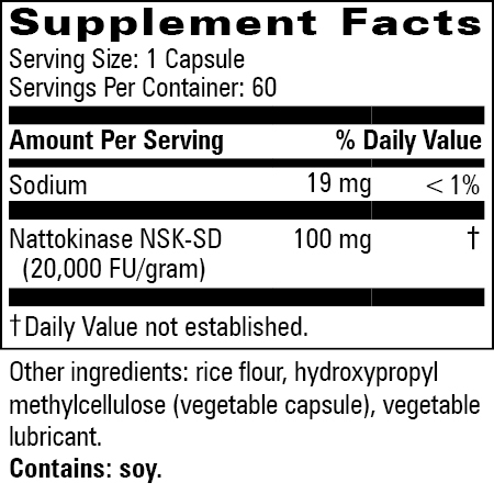 Natto NSK Mega Supplement Facts Label