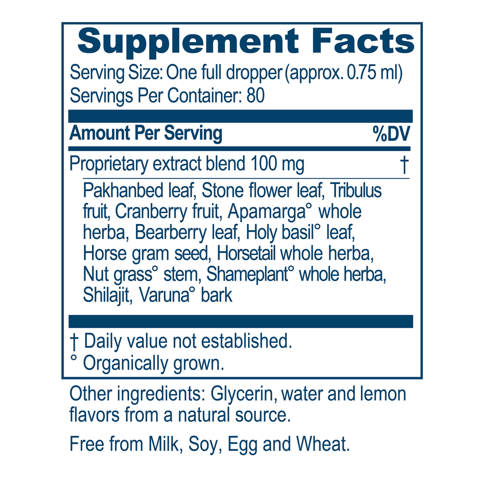 Rentone Drops Supplement Facts Label