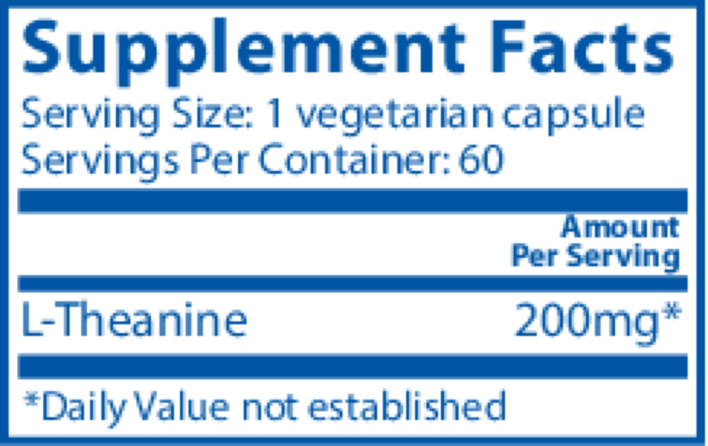 L-Theanine Supplement Facts Label