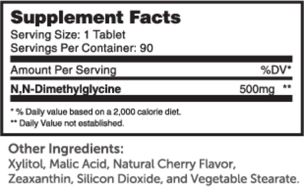 DMG Supplement Facts Label