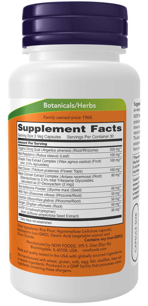 BACKORDER ONLY - Menopause Support Supplement Facts Label
