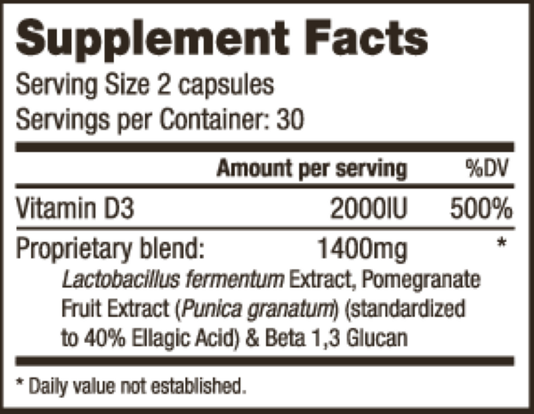 Stem-Kine Supplement Facts Label