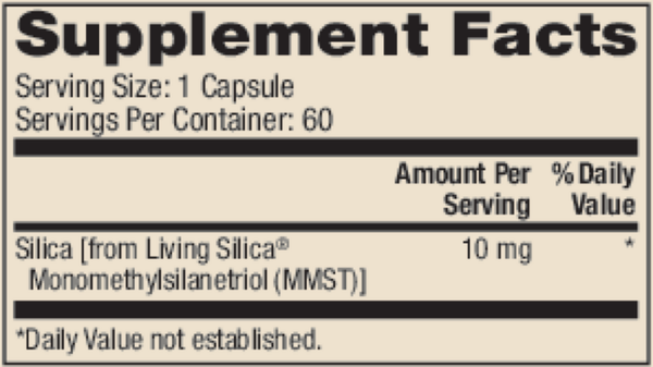 Silica Collagen Builder Supplement Facts Label