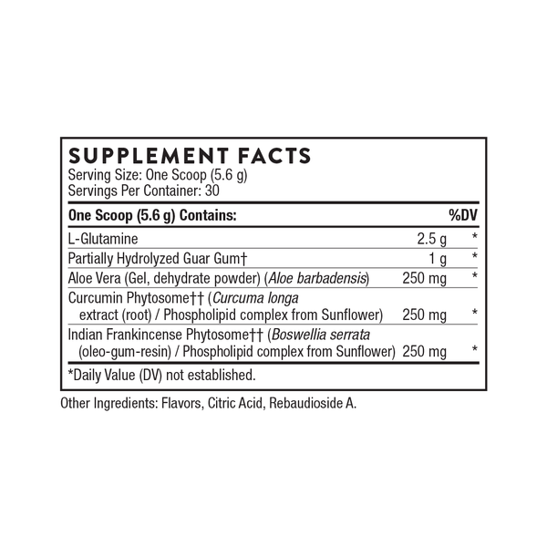 Leaky Gut Support (formerly EnteroMend) Supplement Facts Label