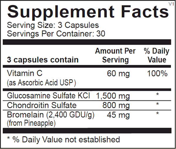 Chondro-Flx Supplement Facts Label