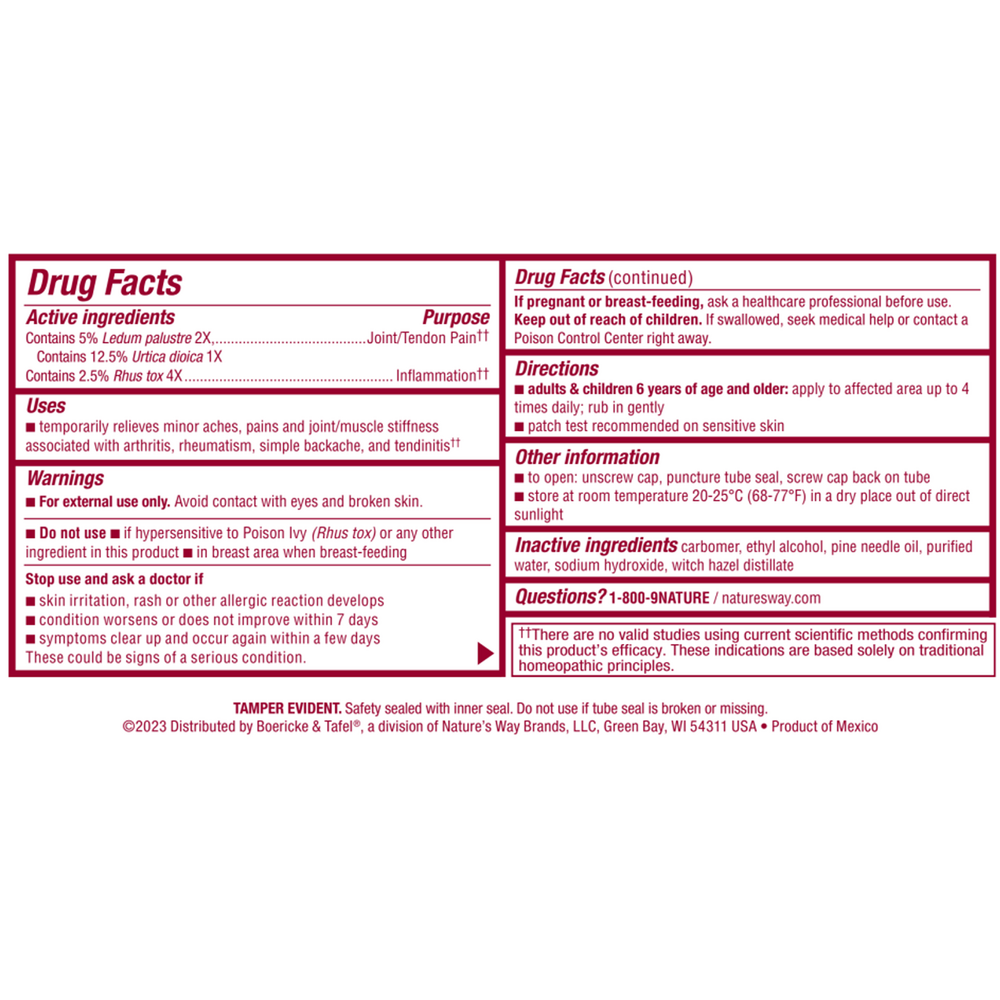 Triflora Gel Supplement Facts Label