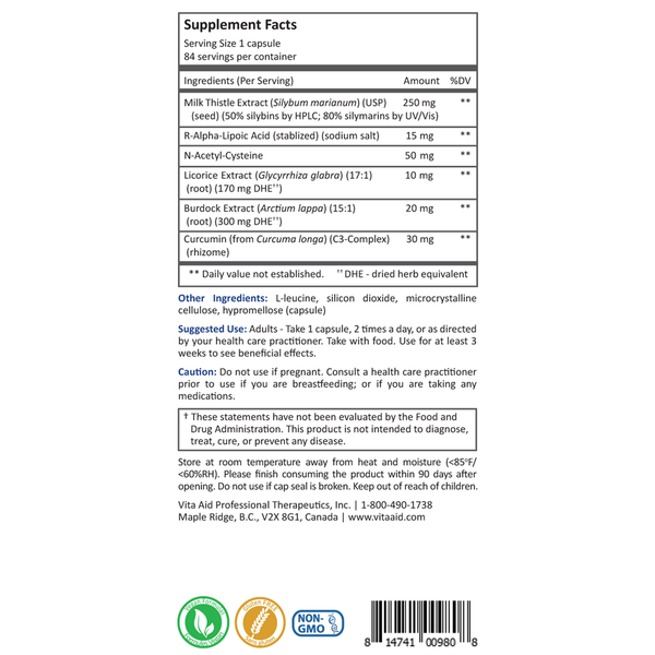 Hepatolief Supplement Facts Label