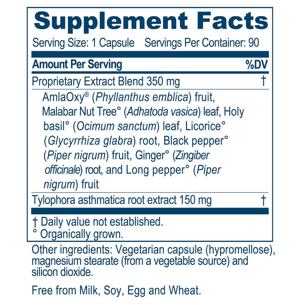 Bronchotone Supplement Facts Label