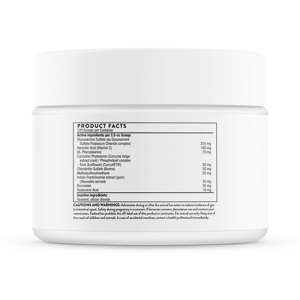 Joint Support Formula Powder (formerly Arthroplex Powder) Supplement Facts Label