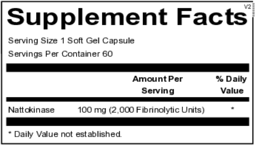 Nattokinase Supplement Facts Label